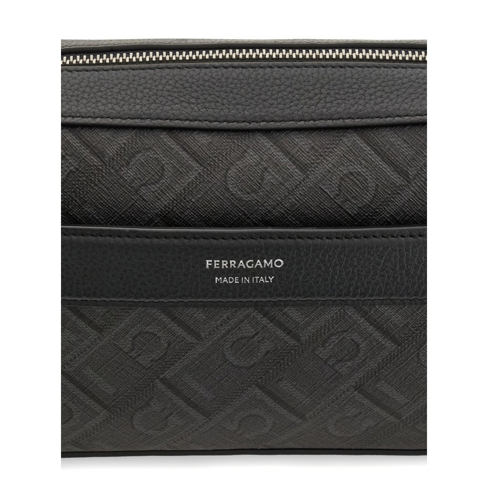 Ferragamo Black Messenger Bags Men FERRAGAMO
