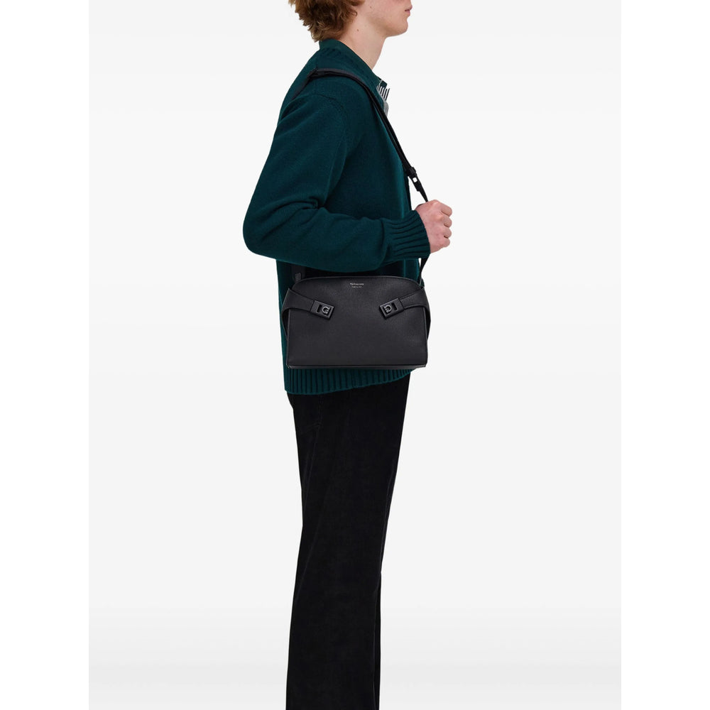 Ferragamo Black Messenger Bags Men FERRAGAMO