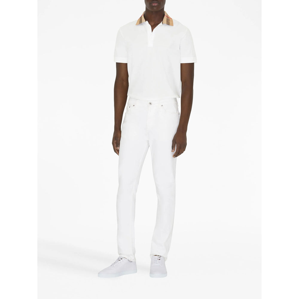 Burberry White Polo Shirts Men BURBERRY