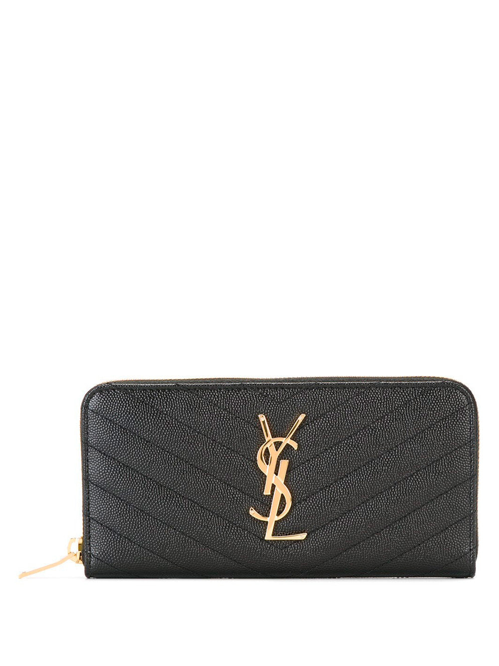 Saint Laurent Women Cassandre Matelassé Zip Around Wallet In Grain De Poudre Leather SAINT LAURENT