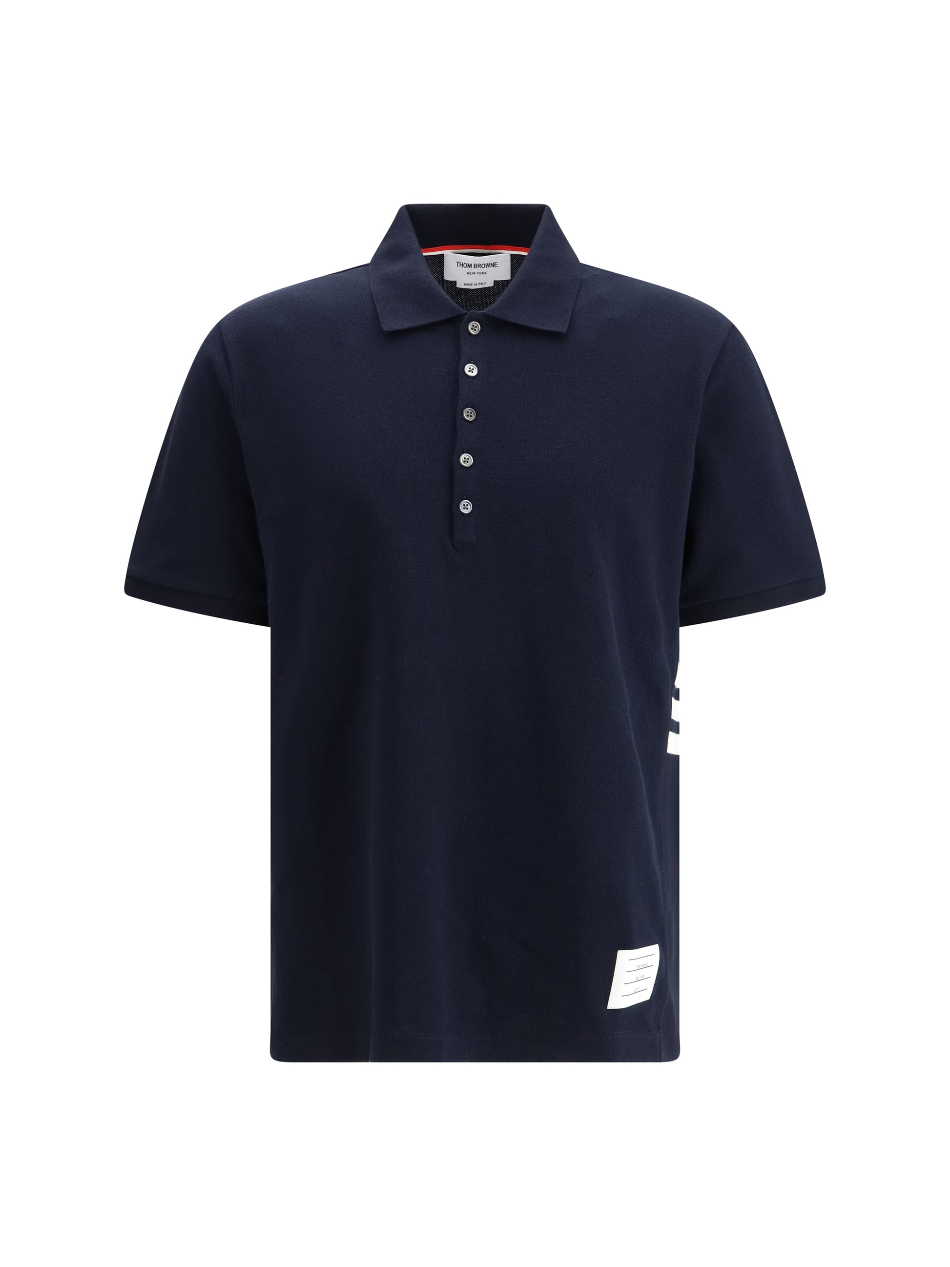 Thom Browne Men Polo Whit Iconic Bands THOM BROWNE