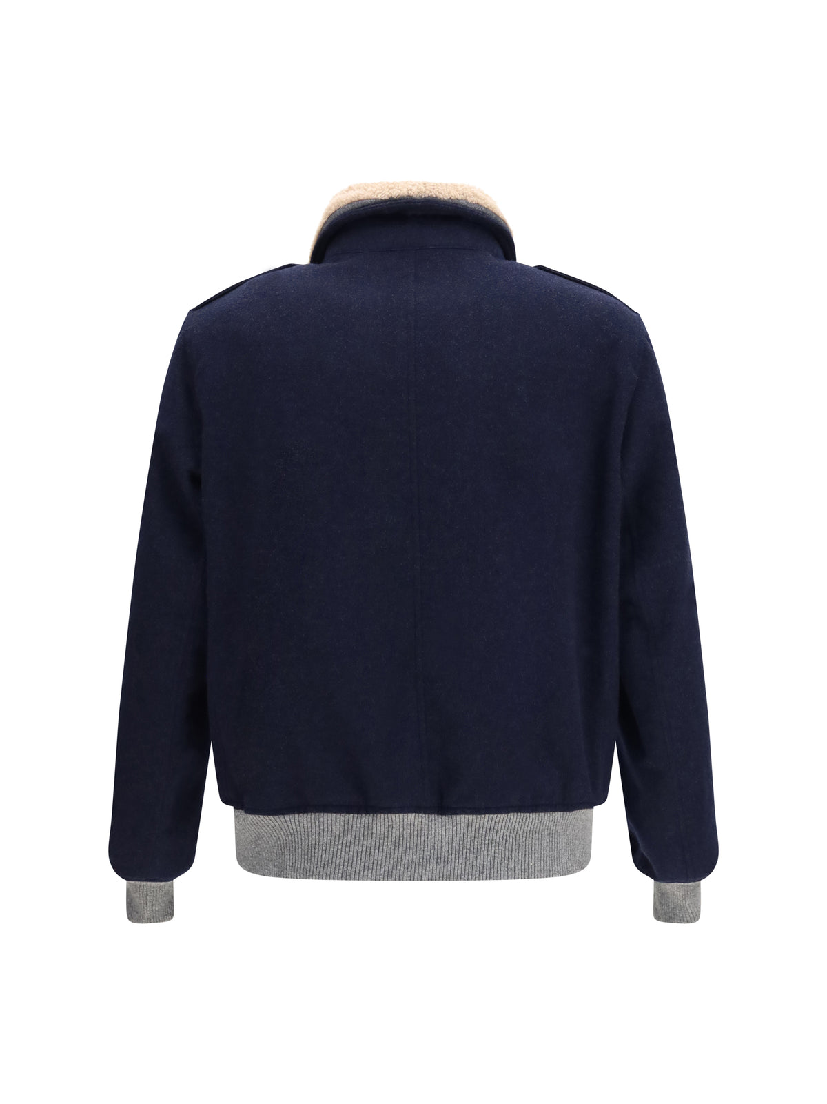 Brunello Cucinelli Men Cashmere Beaver Jacket With Shearling Collar BRUNELLO CUCINELLI