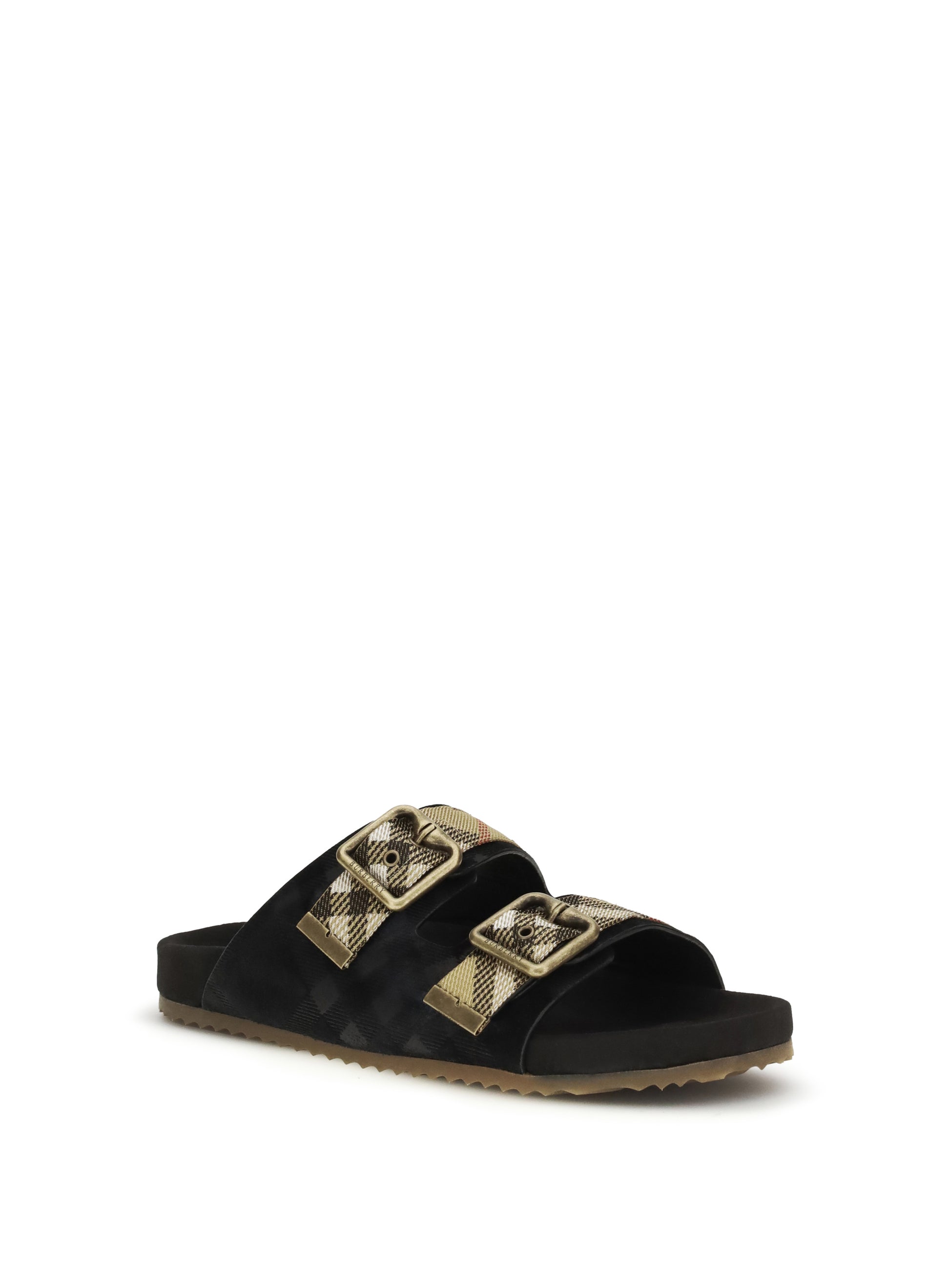 Burberry Women Urchin Suede Check Sandals BURBERRY