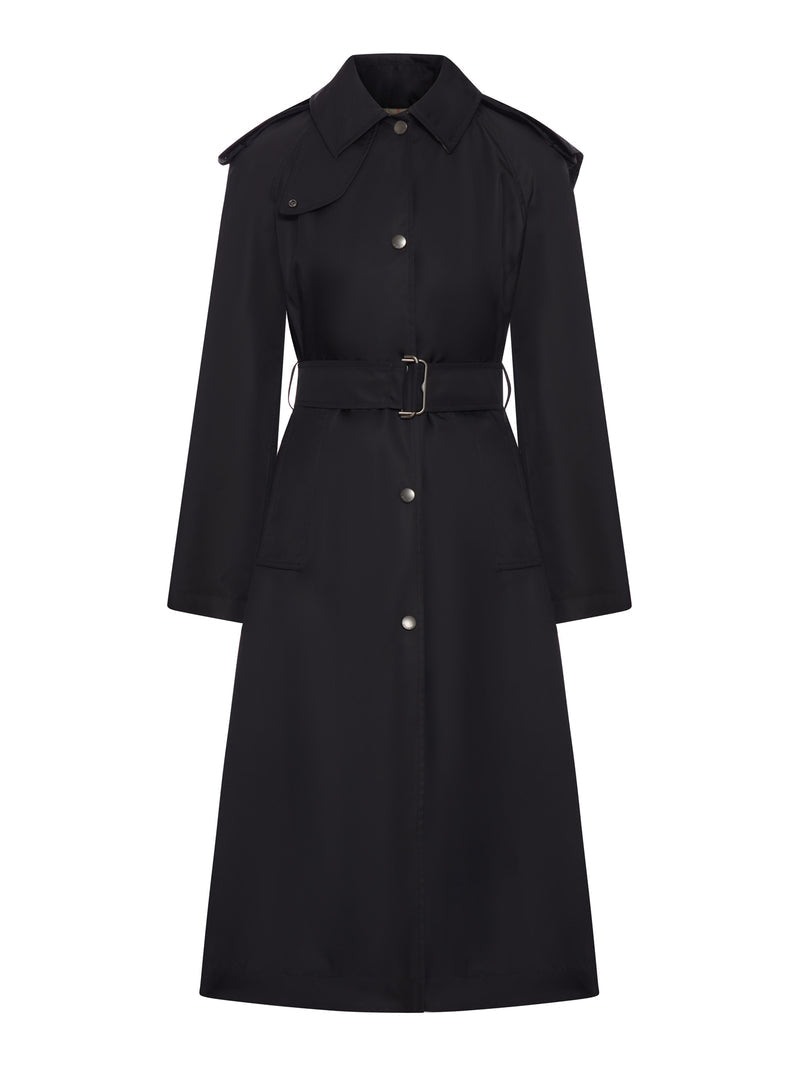 Burberry Women Long Nylon Car Coat With Hood BURBERRY