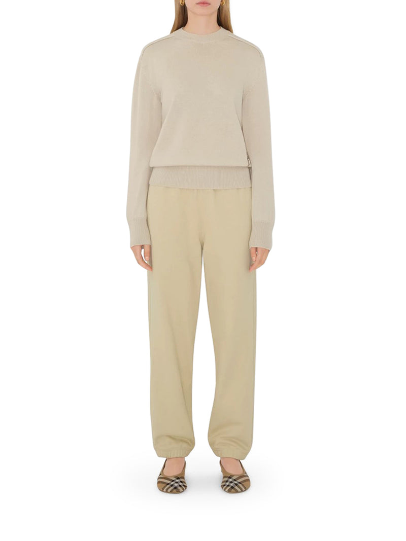 Burberry Women Cotton Jogging Trousers With Check Applique BURBERRY