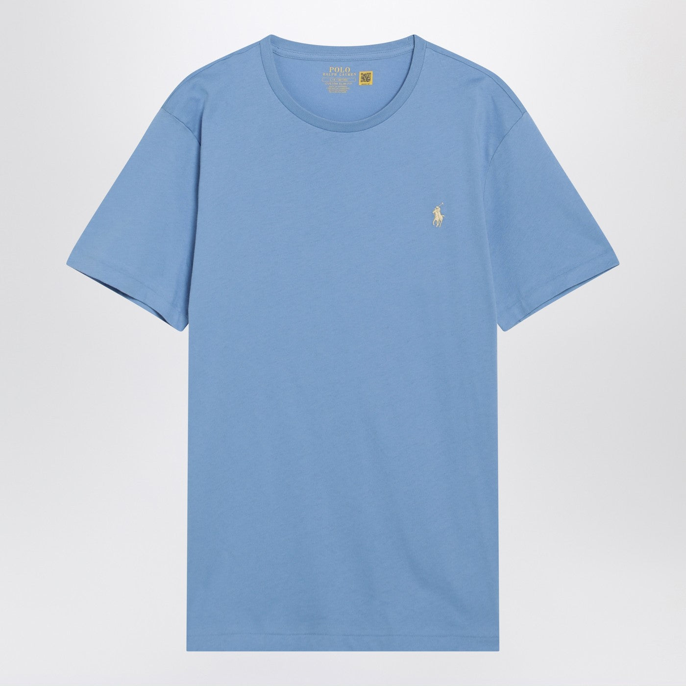 Polo Ralph Lauren Light Blue Cotton Custom Slim-Fit T-Shirt Men Polo Ralph Lauren