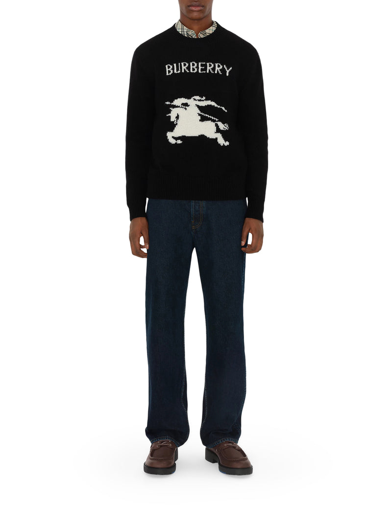 Burberry Men Wool And Cashmere Pullover With Ekd BURBERRY