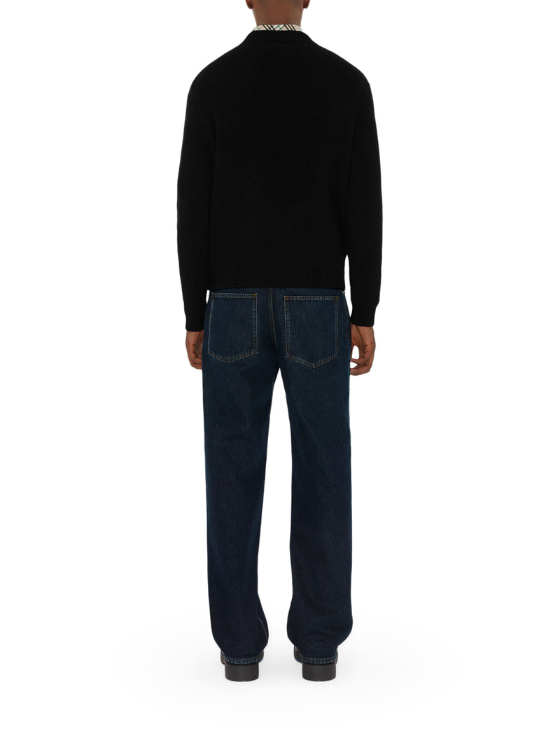 Burberry Men Wool And Cashmere Pullover With Ekd BURBERRY