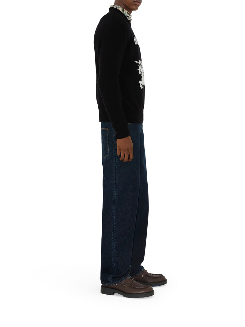 Burberry Men Wool And Cashmere Pullover With Ekd BURBERRY
