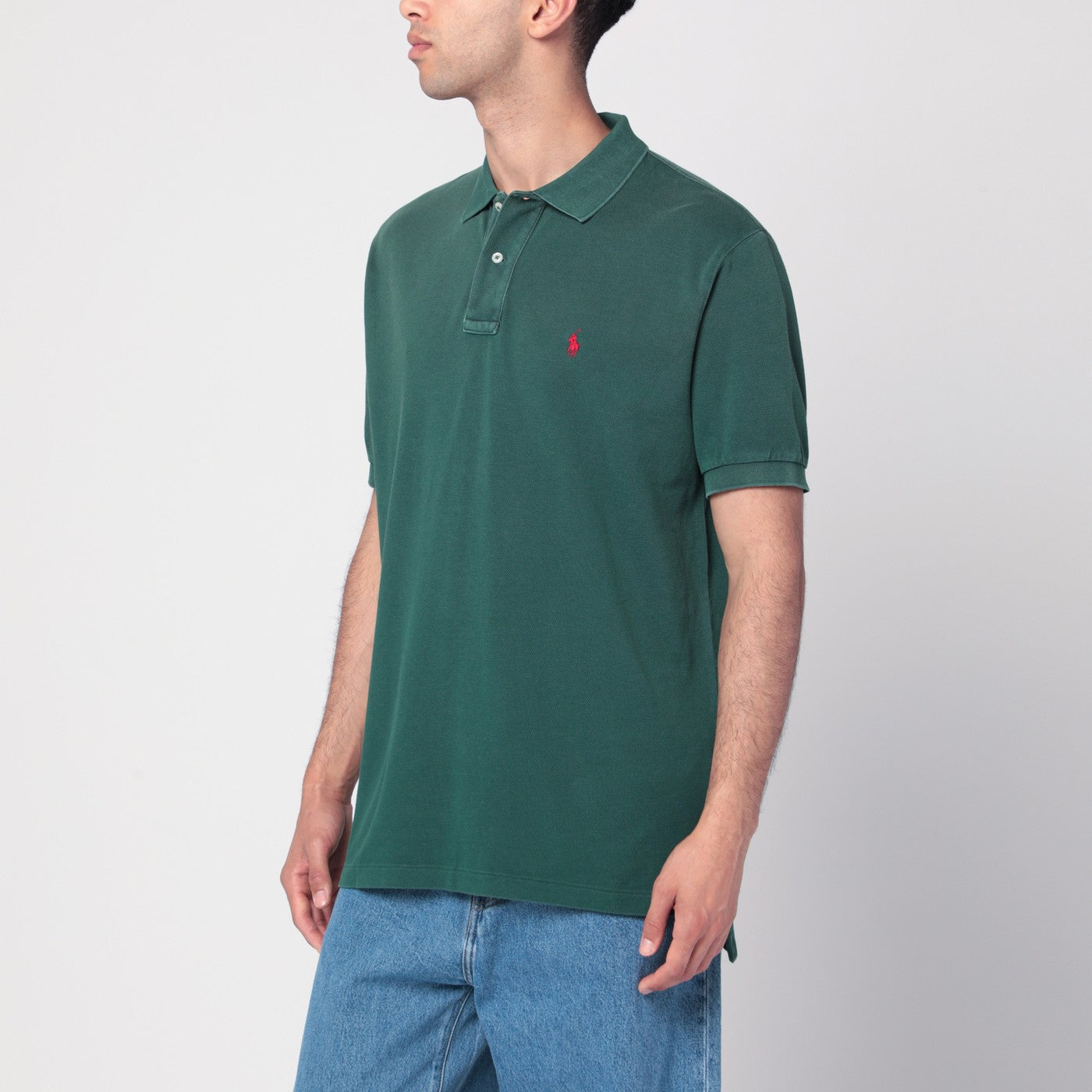 Polo Ralph Lauren Washed Forest Green Cotton Polo Men Polo Ralph Lauren