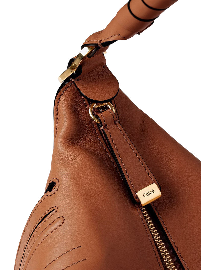Chloe` Women Small Marcie Shoulder Bag In Clay Brown Soft Leather CHLOE