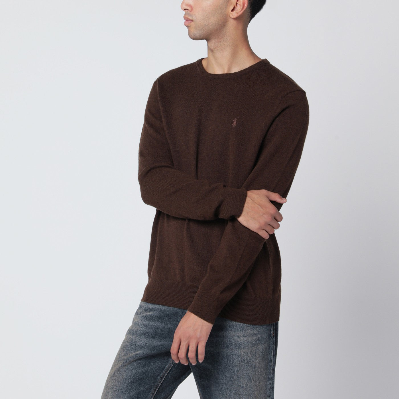 Polo Ralph Lauren Brown Wool Sweater Men Polo Ralph Lauren