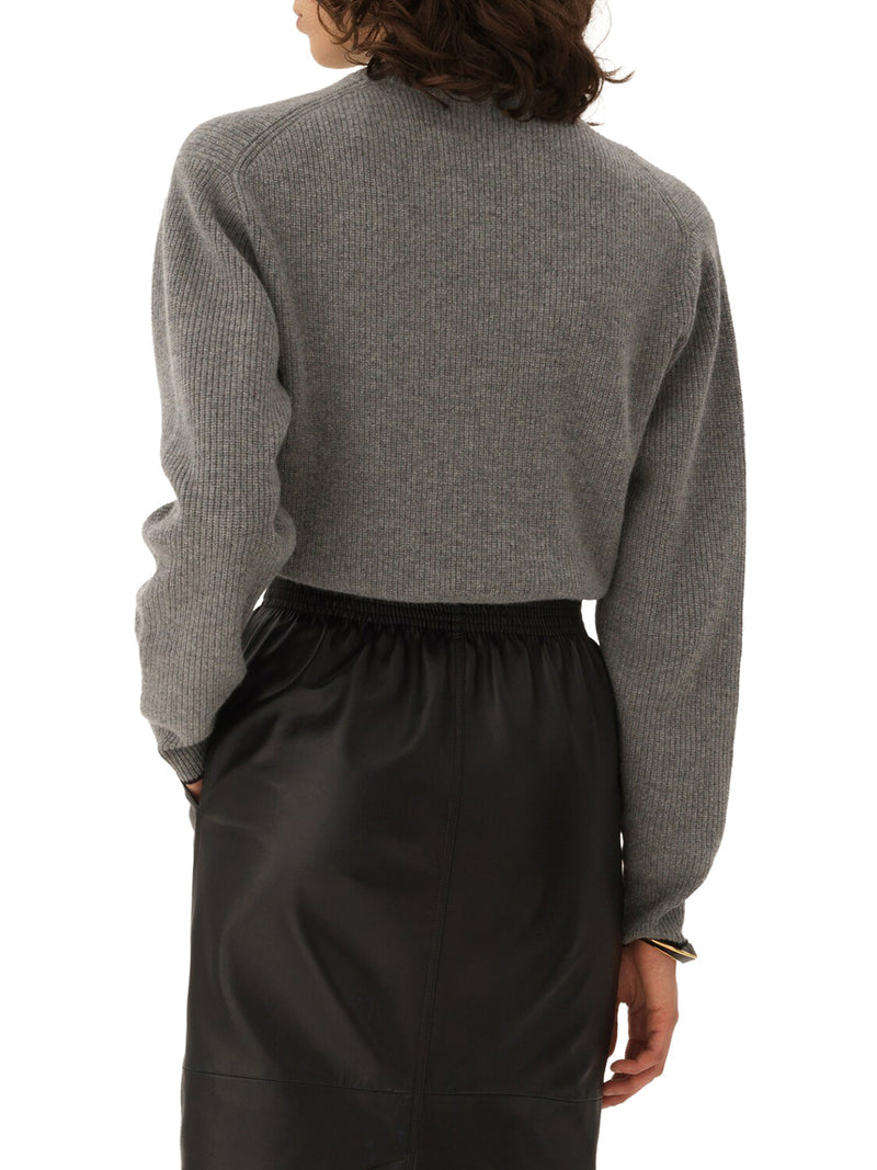 Chloe` Women Cropped Wool Knit Sweater With Logo CHLOE