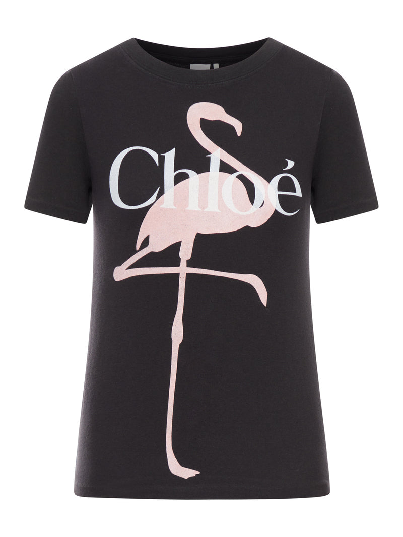 Chloe` Women Baby Fit T-Shirt With Logo In Cotton Jersey CHLOE