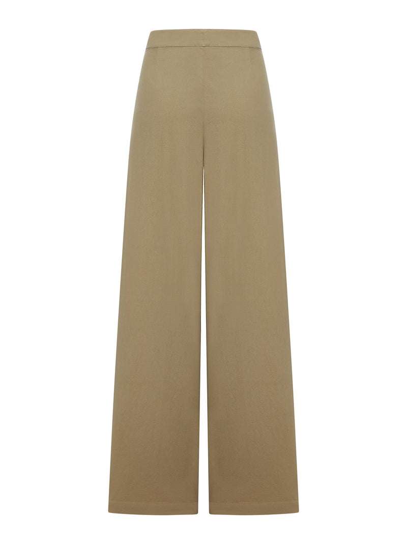 Dries Van Noten Women Cement-Coloured Trousers With Pleats And Side Buttons DRIES VAN NOTEN