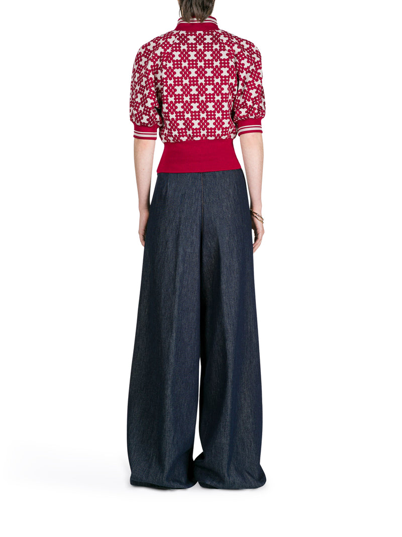 Dries Van Noten Women Wide Leg Jeans With Darts In Dark Denim DRIES VAN NOTEN
