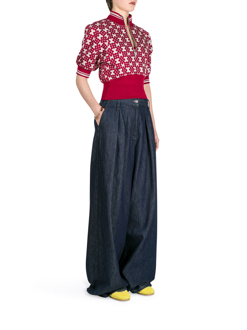 Dries Van Noten Women Wide Leg Jeans With Darts In Dark Denim DRIES VAN NOTEN