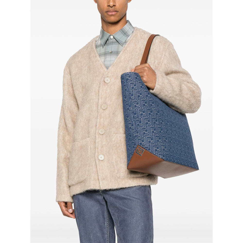 Fendi Blue Tote Bags Men FENDI