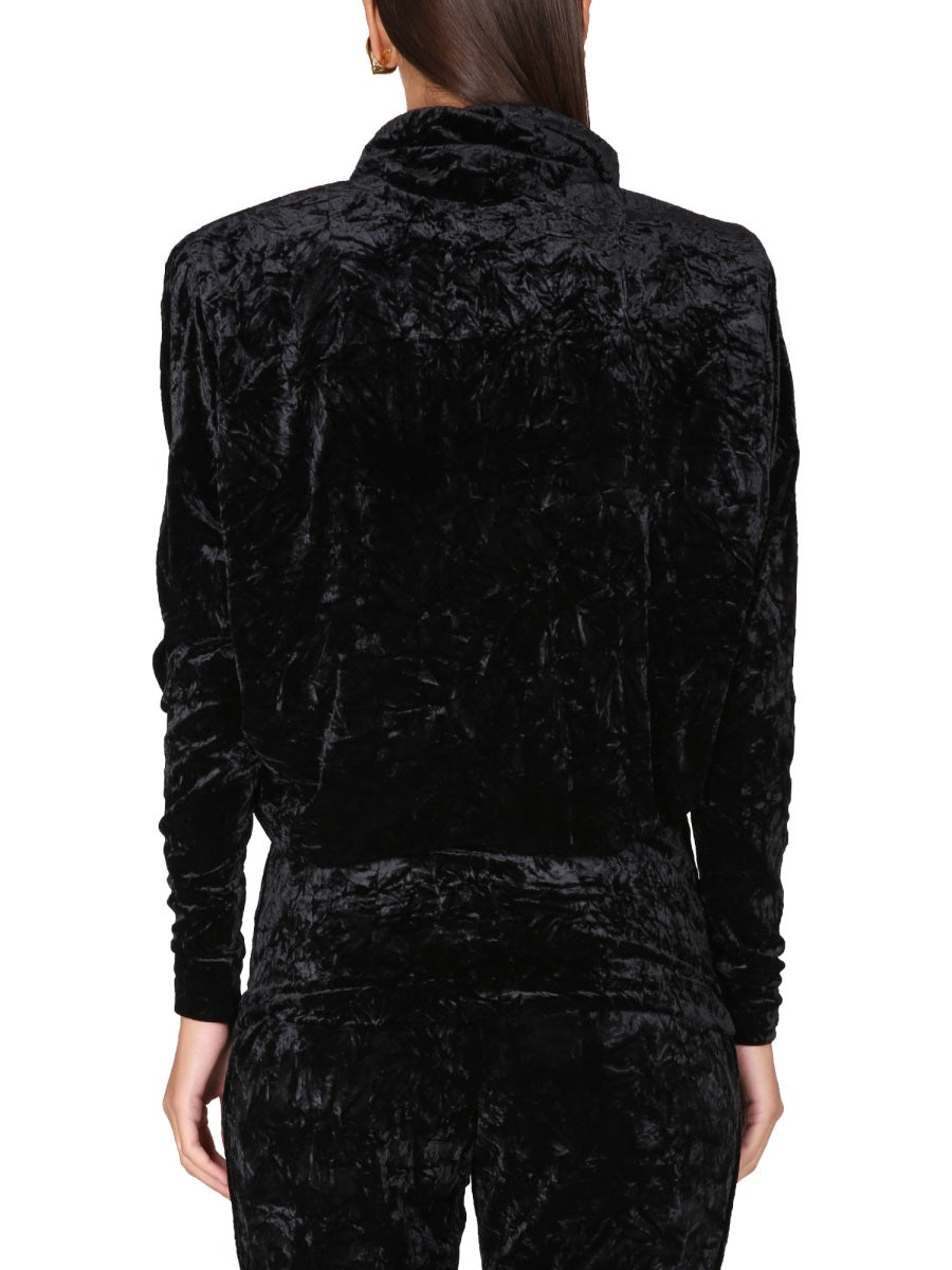 Saint Laurent Women Velvet Turtleneck Top SAINT LAURENT