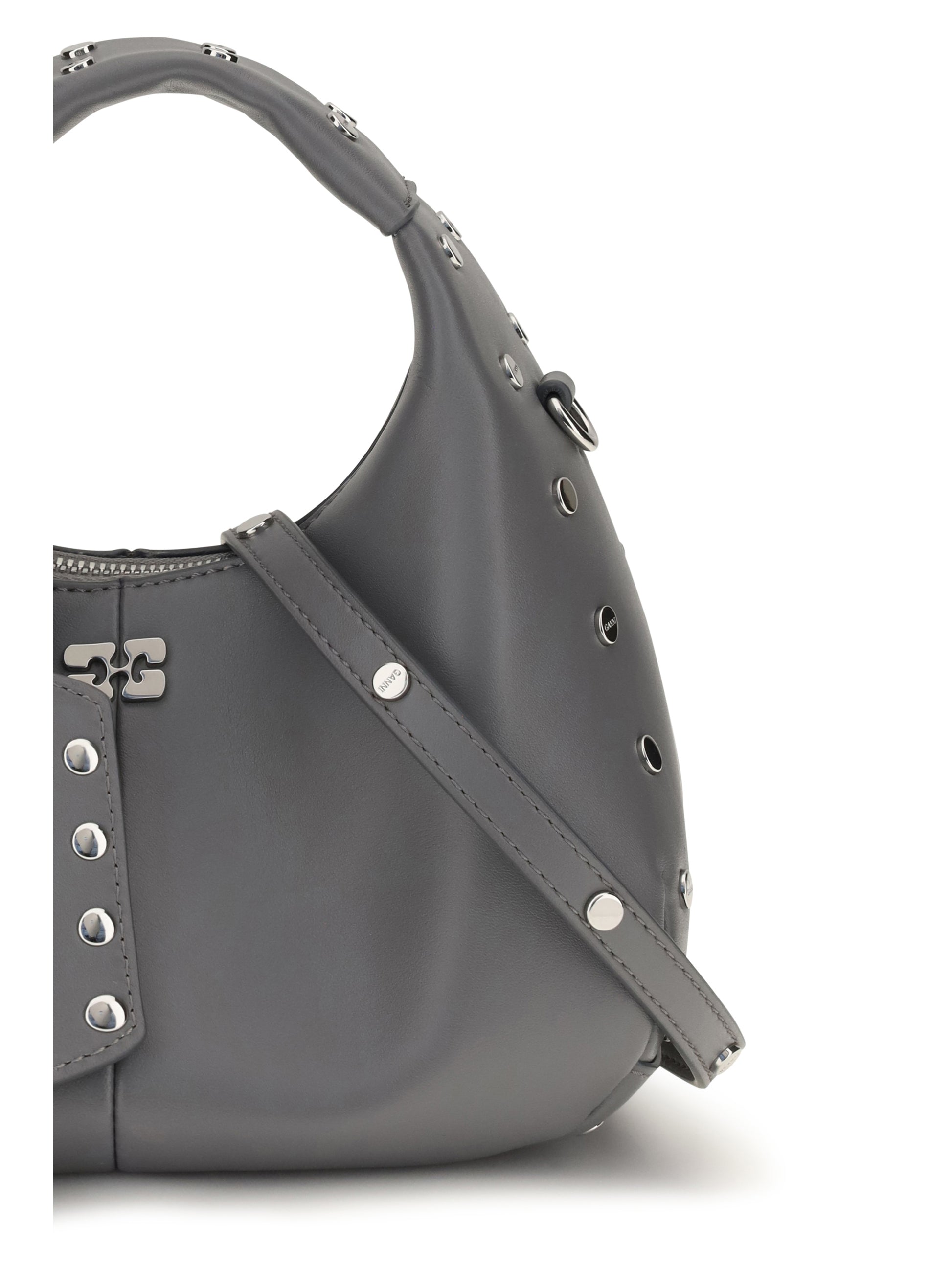 Ganni Women Mini Studded Hobo Handbag GANNI