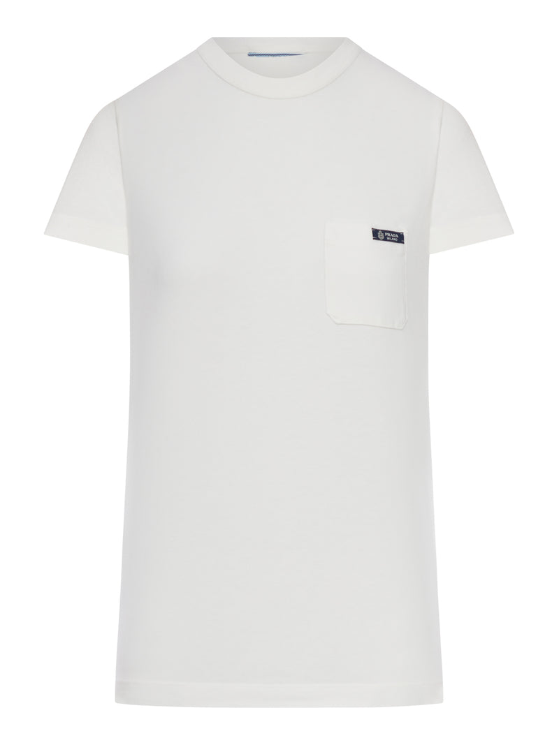 Prada Women Crew Neck T-Shirt In Cotton Jersey PRADA
