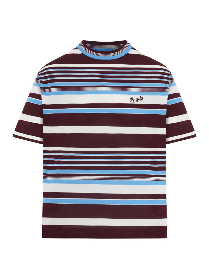 Prada Women Striped Cotton Crew Neck Sweater PRADA