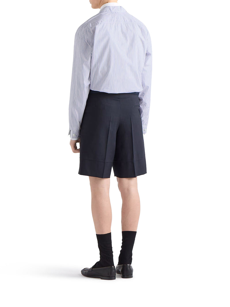 Prada Men Cotton Poplin Shirt With Striped Pattern PRADA