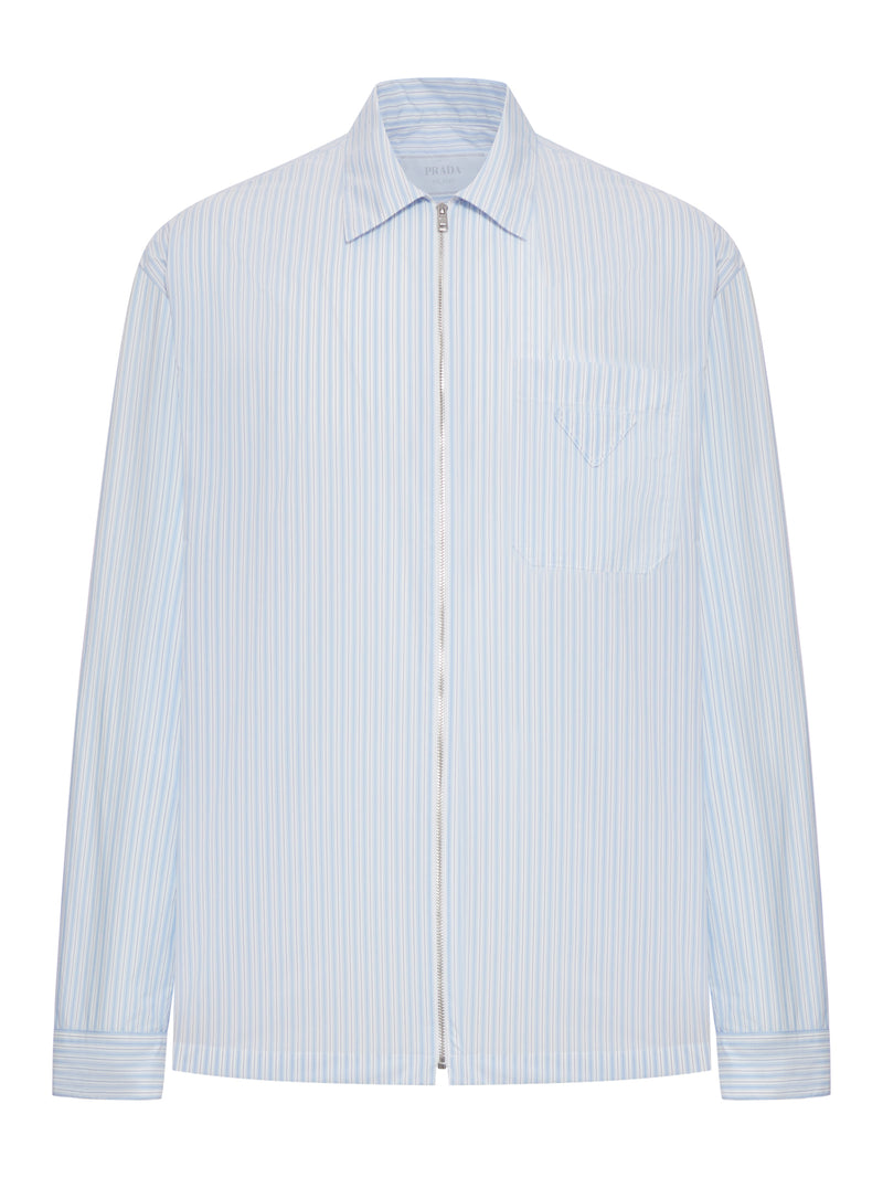 Prada Men Technical Fabric Shirt With Striped Pattern PRADA