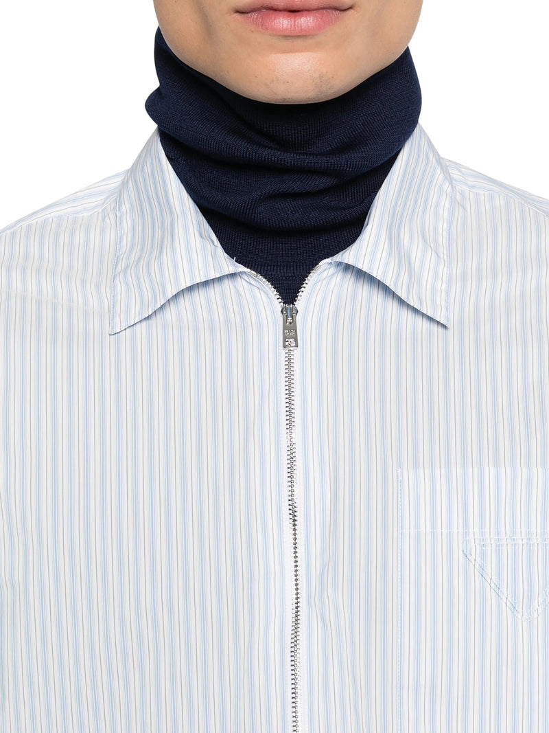 Prada Men Technical Fabric Shirt With Striped Pattern PRADA