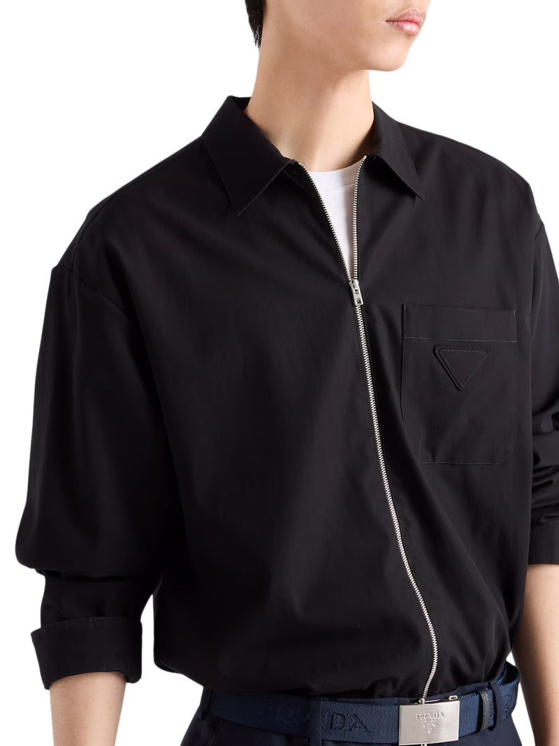 Prada Men Cotton Overshirt With Zip PRADA