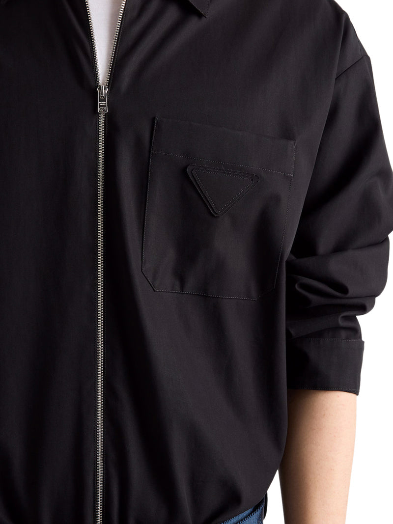 Prada Men Cotton Overshirt With Zip PRADA