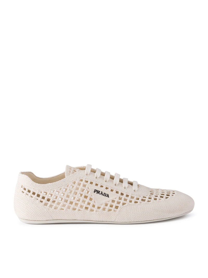 Prada Women Collapse Sneakers In Crochet Knit PRADA