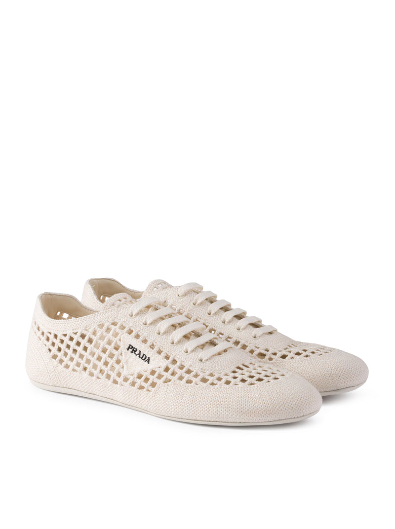 Prada Women Collapse Sneakers In Crochet Knit PRADA