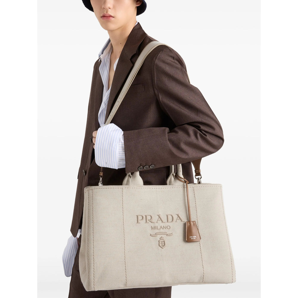 Prada Neutrals Tote Bags Men PRADA