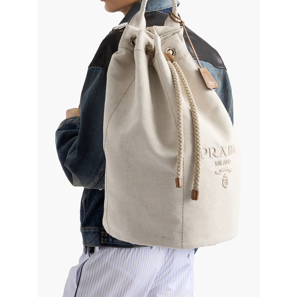 Prada Neutrals Backpacks Men PRADA