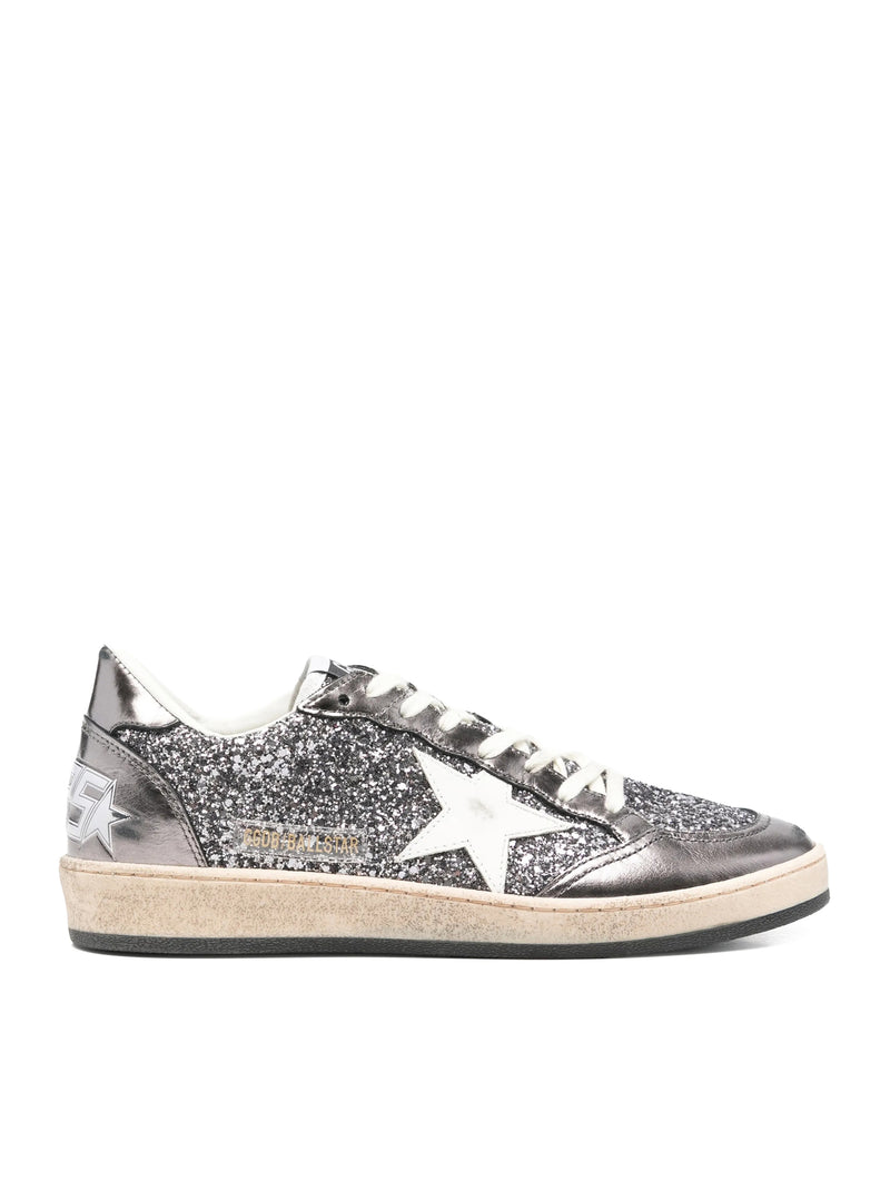 Golden Goose Deluxe Brand Women Ballstar Sneakers In Laminated Leather And Glitter GOLDEN GOOSE