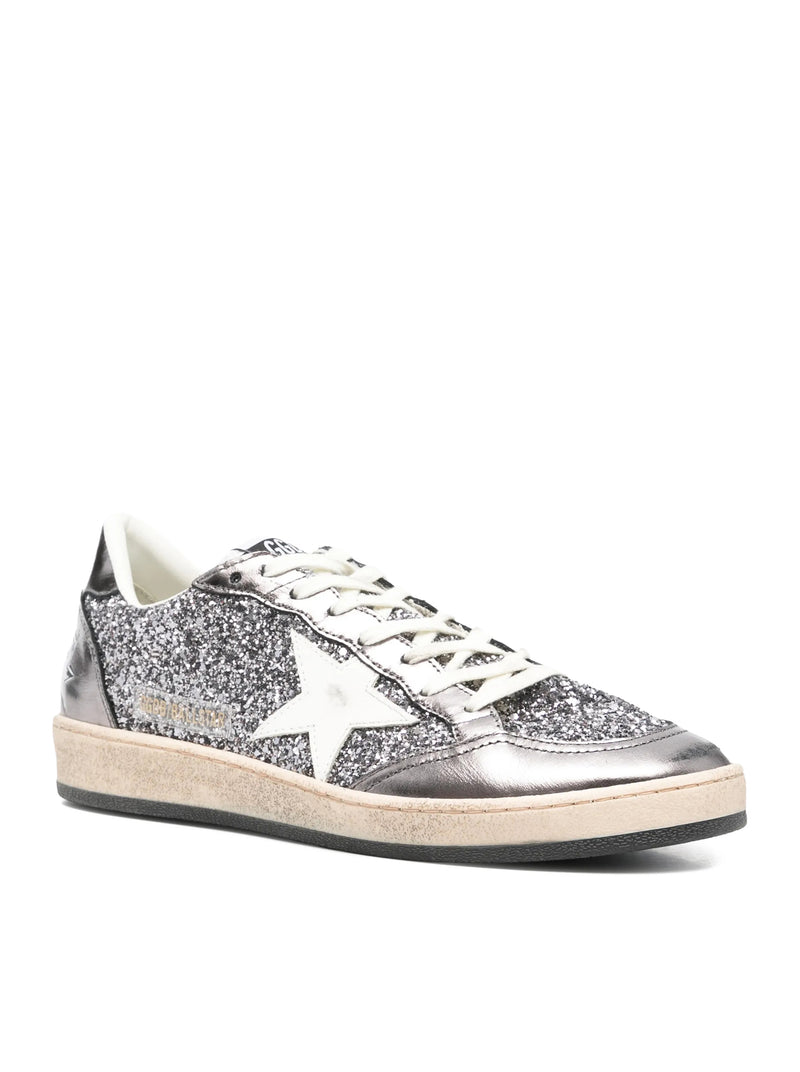 Golden Goose Deluxe Brand Women Ballstar Sneakers In Laminated Leather And Glitter GOLDEN GOOSE