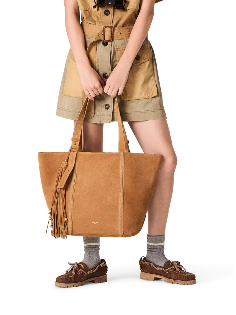 Golden Goose Deluxe Brand Women 24/7 East West Bag In Suede With Fringes GOLDEN GOOSE