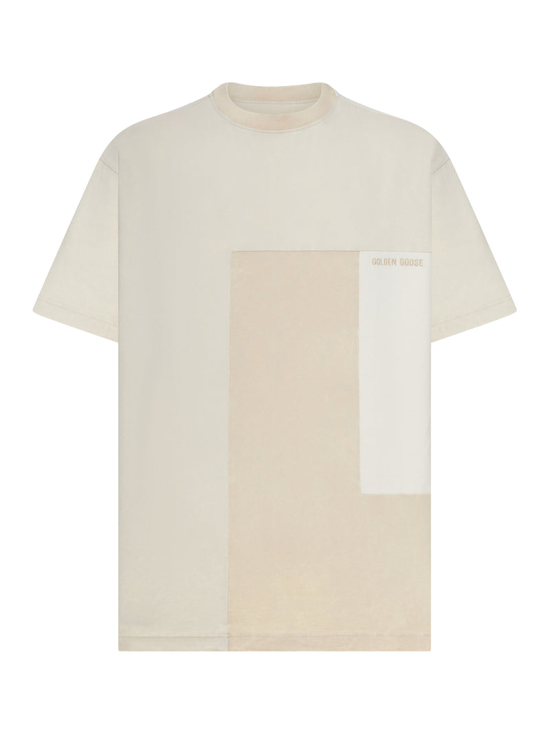 Golden Goose Deluxe Brand Men Cotton Jersey T-Shirt With Patchwork Effect GOLDEN GOOSE