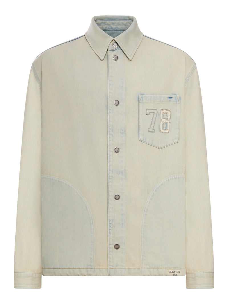 Golden Goose Deluxe Brand Men Sand Denim Work Jacket GOLDEN GOOSE