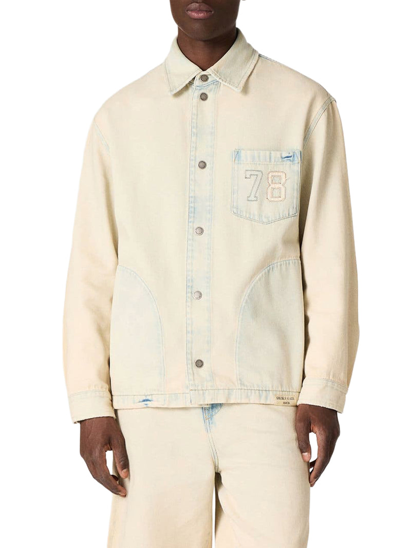 Golden Goose Deluxe Brand Men Sand Denim Work Jacket GOLDEN GOOSE