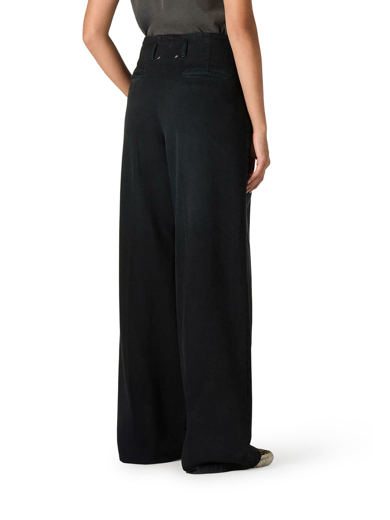 Golden Goose Deluxe Brand Women Black Cotton Denim Trousers With Lived-In Treatment GOLDEN GOOSE