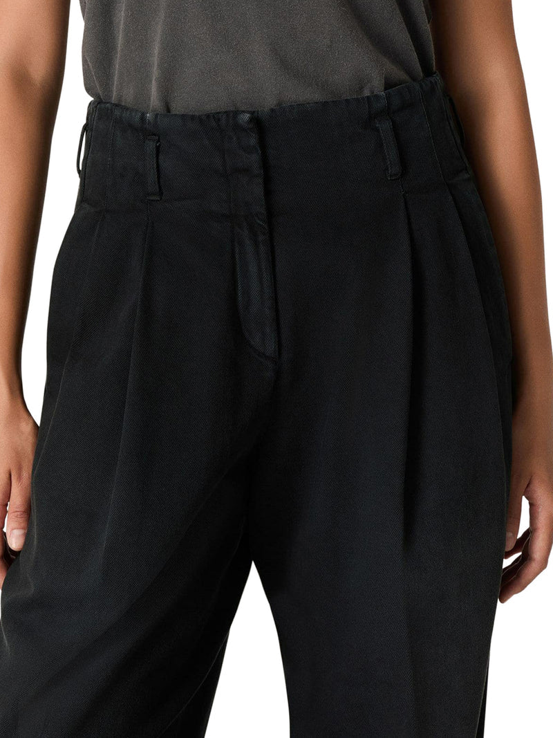 Golden Goose Deluxe Brand Women Black Cotton Denim Trousers With Lived-In Treatment GOLDEN GOOSE