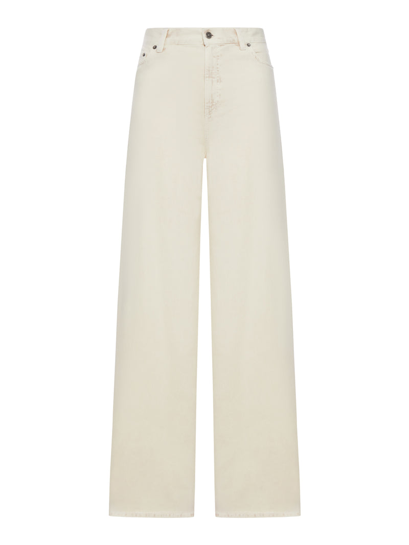 Golden Goose Deluxe Brand Women Wide Leg Jeans In Cotton Denim GOLDEN GOOSE