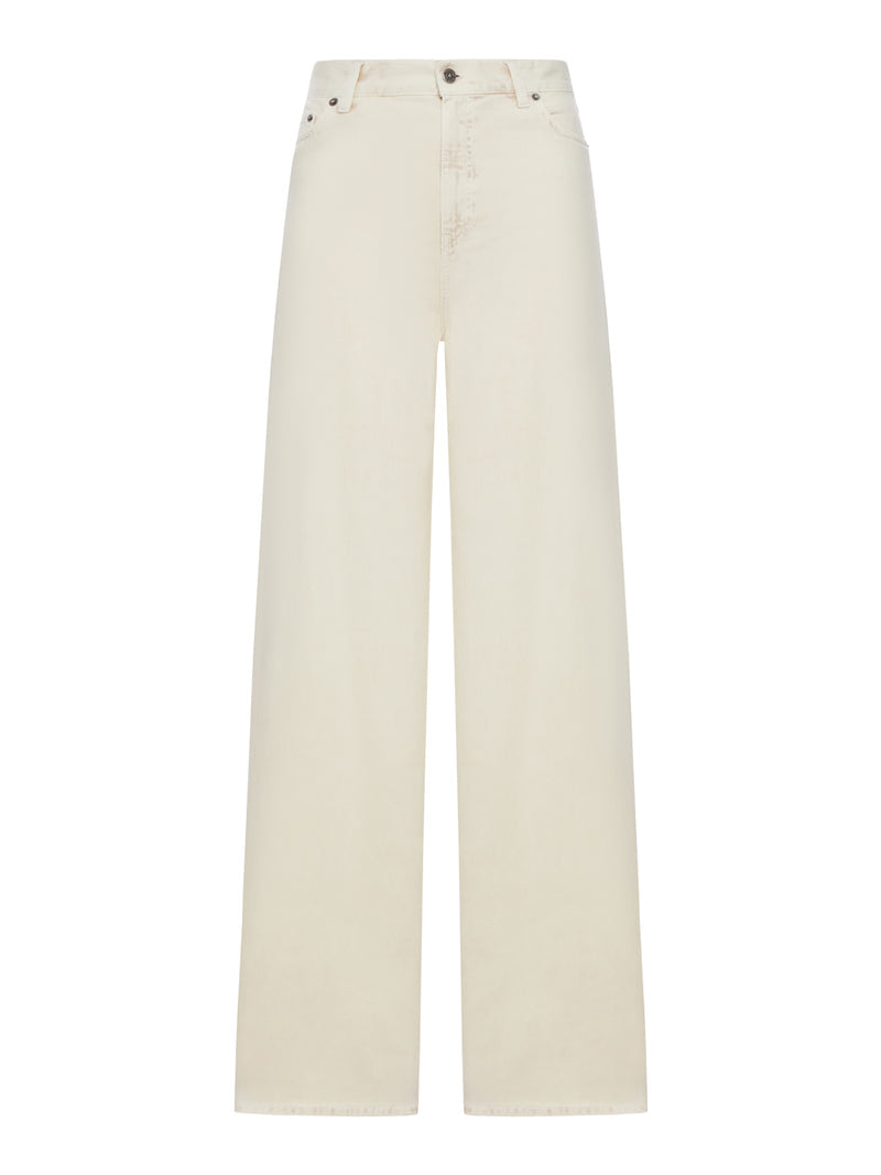 Golden Goose Deluxe Brand Women Wide Leg Jeans In Cotton Denim GOLDEN GOOSE