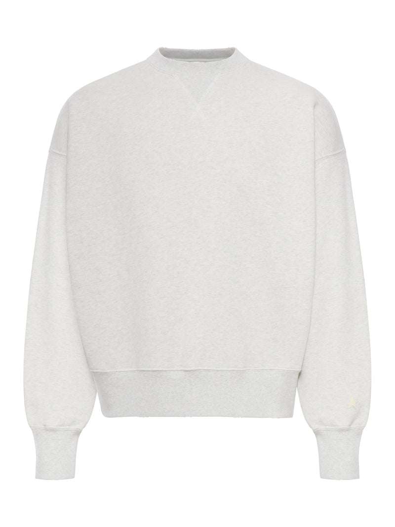 Golden Goose Deluxe Brand Women Unisex Star Sweatshirt In Grey Cotton With Embroidery And Crystals GOLDEN GOOSE