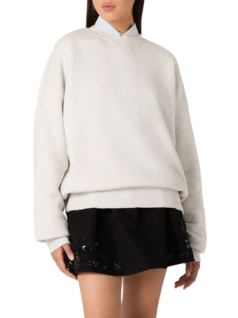 Golden Goose Deluxe Brand Men Unisex Star Sweatshirt In Grey Cotton With Embroidery And Crystals GOLDEN GOOSE