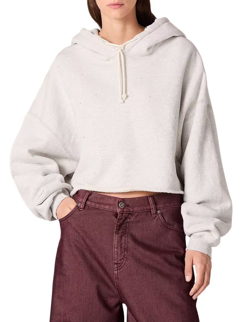 Golden Goose Deluxe Brand Women Cropped Hoodie With Micro Applications GOLDEN GOOSE