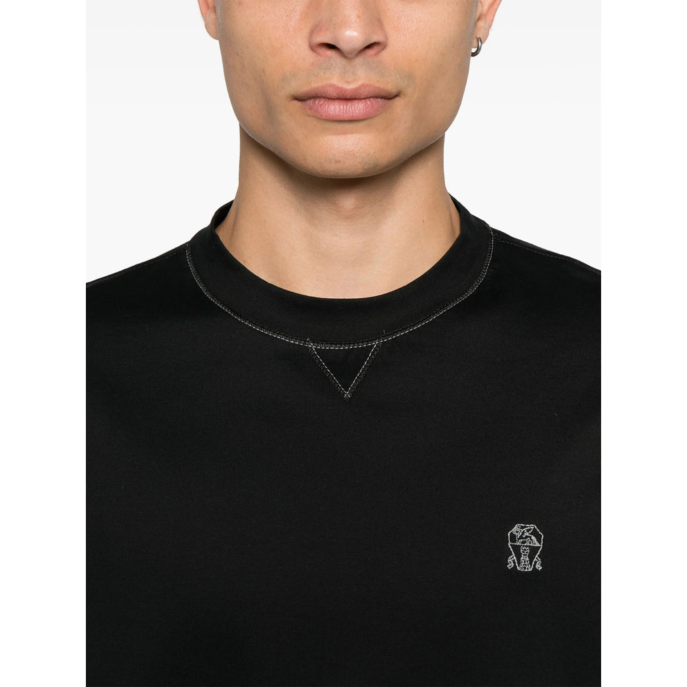 Brunello Cucinelli Black T-Shirts & Vests - T-Shirts Men BRUNELLO CUCINELLI