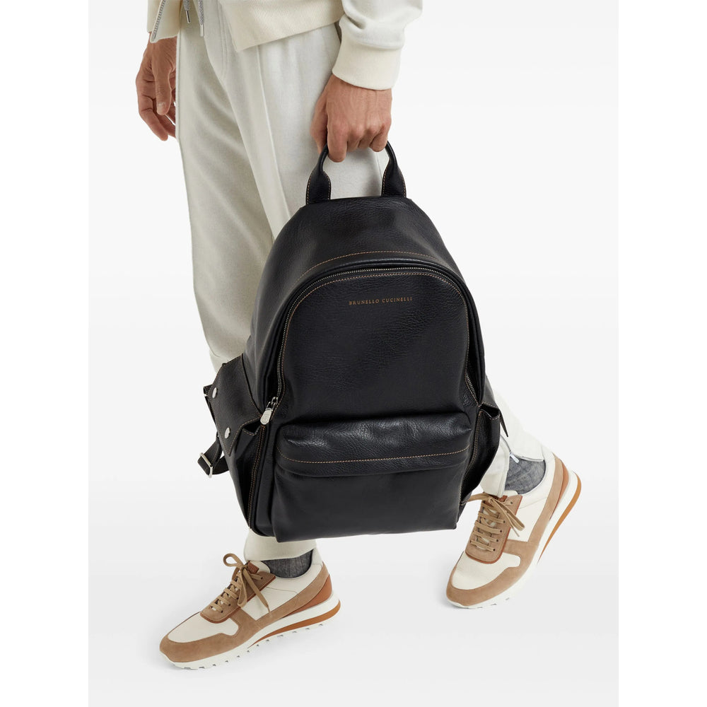 Brunello Cucinelli Black Backpacks Men BRUNELLO CUCINELLI
